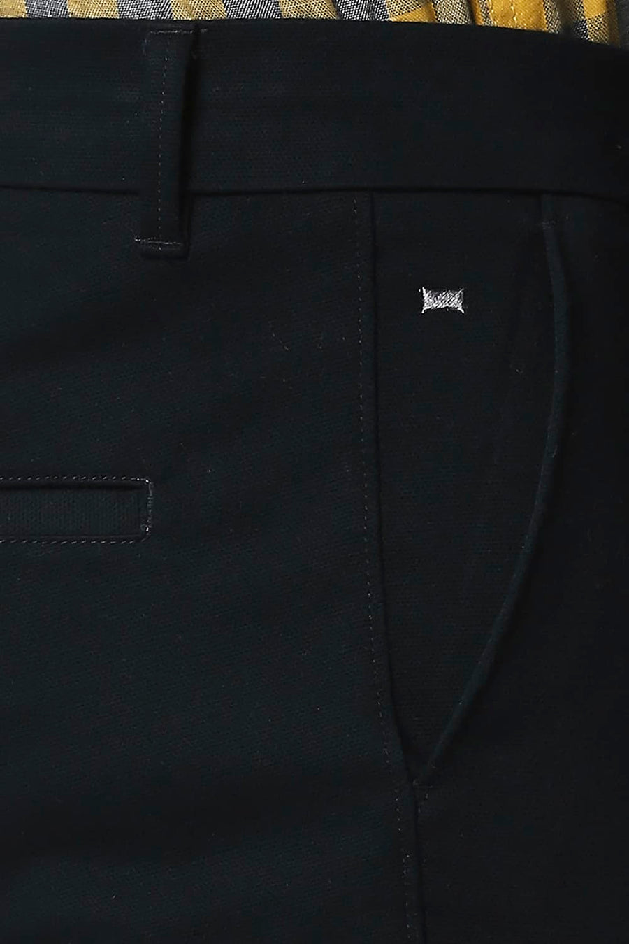 BASICS TAPERED FIT VULCAN NAVY STRETCH TROUSERS