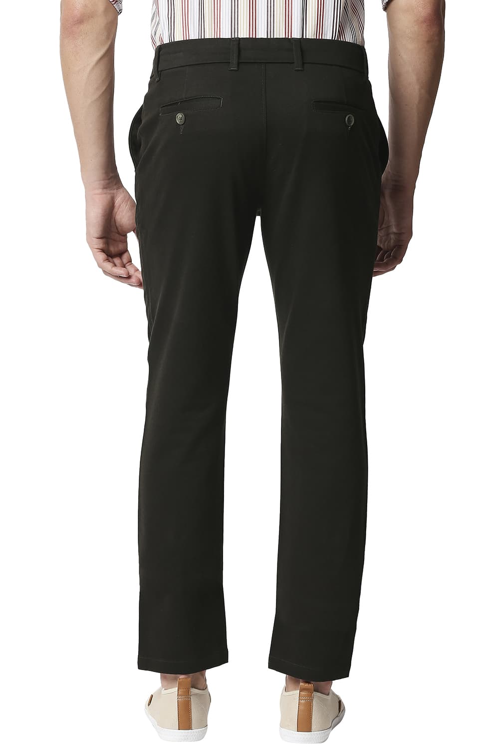 BASICS TAPERED FIT STRETCH TROUSERS