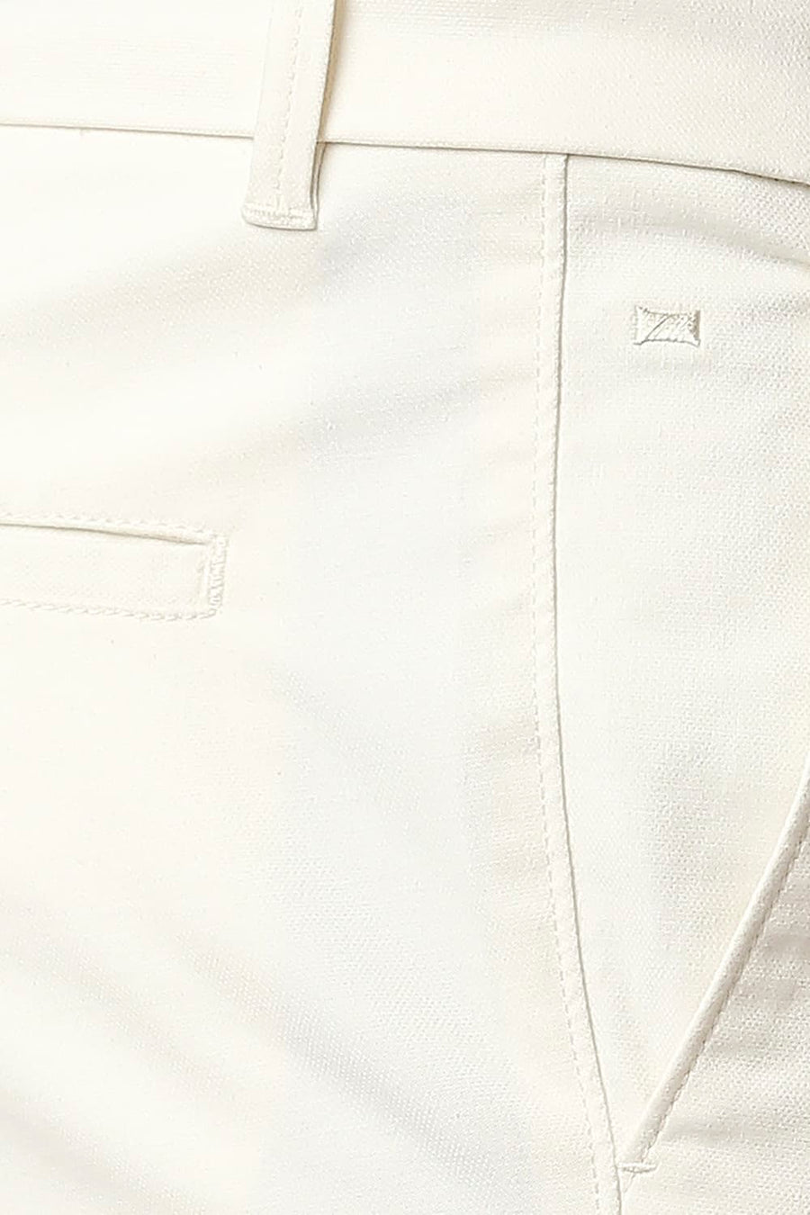 BASICS TAPERED FIT WHISPER ECRU STRETCH TROUSERS