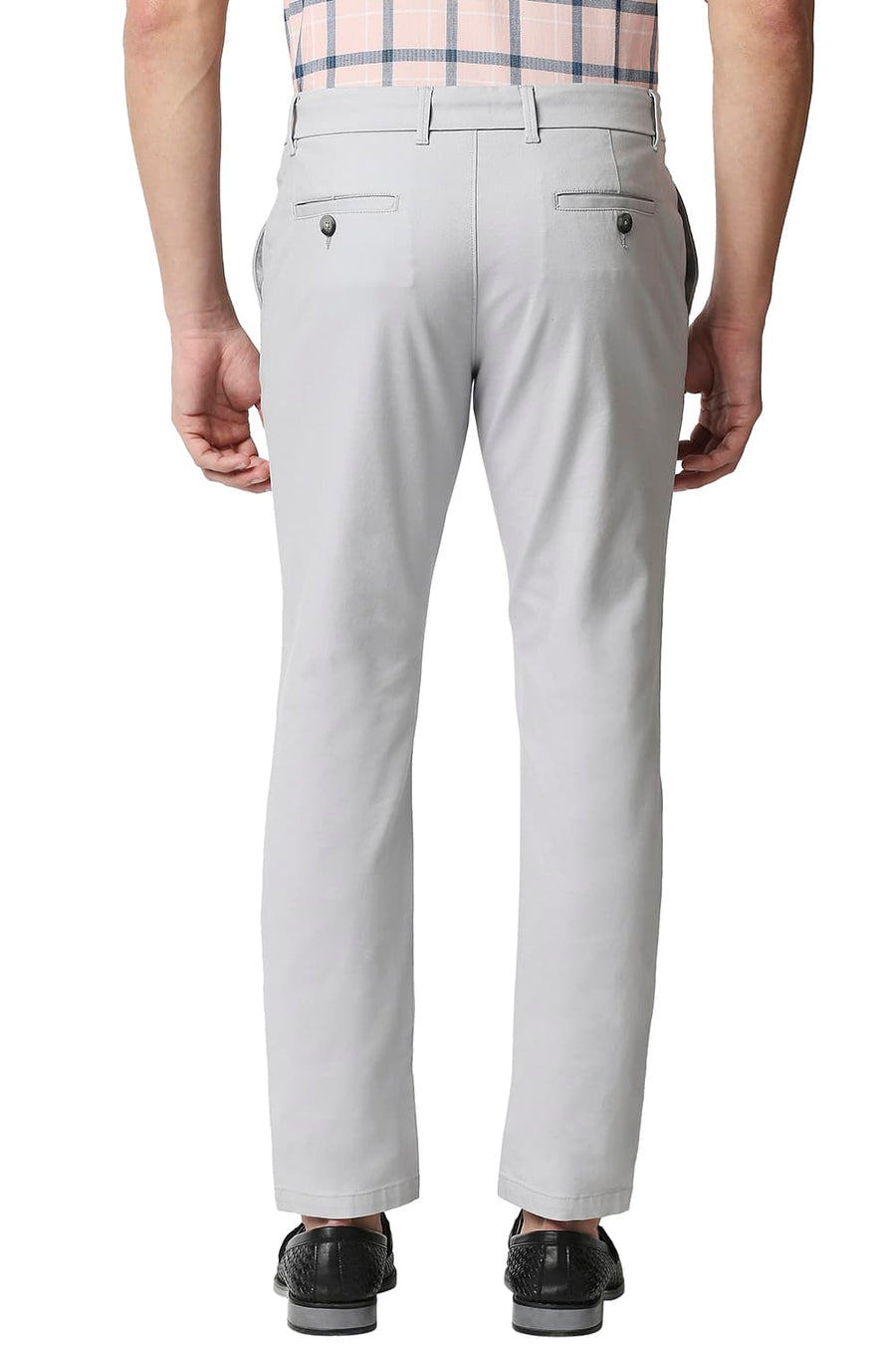 BASICS TAPERED FIT GLACIER GREY STRETCH TROUSERS