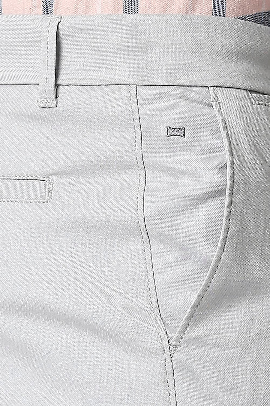 BASICS TAPERED FIT GLACIER GREY STRETCH TROUSERS