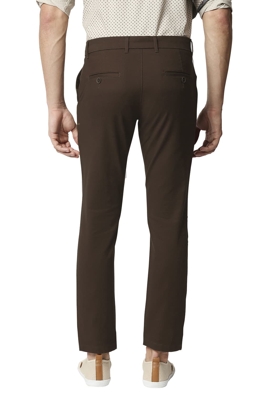 BASICS TAPERED FIT STRETCH TROUSERS