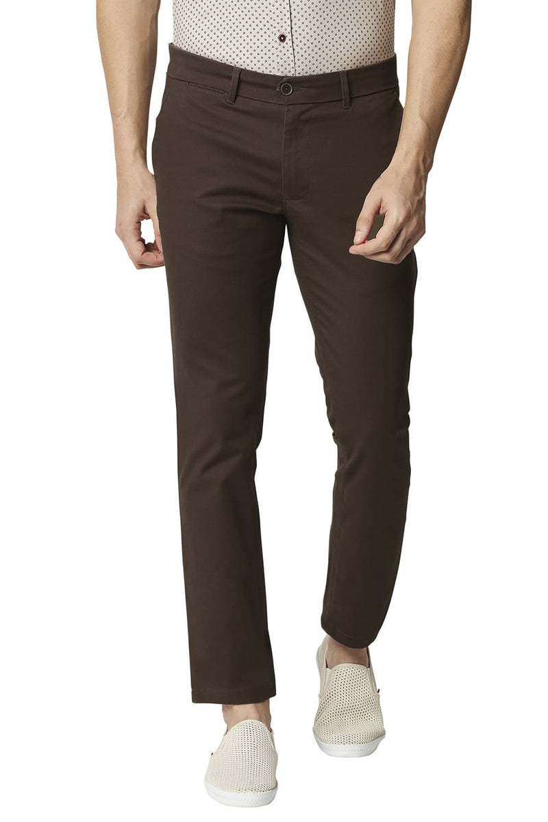 BASICS TAPERED FIT STRETCH TROUSERS