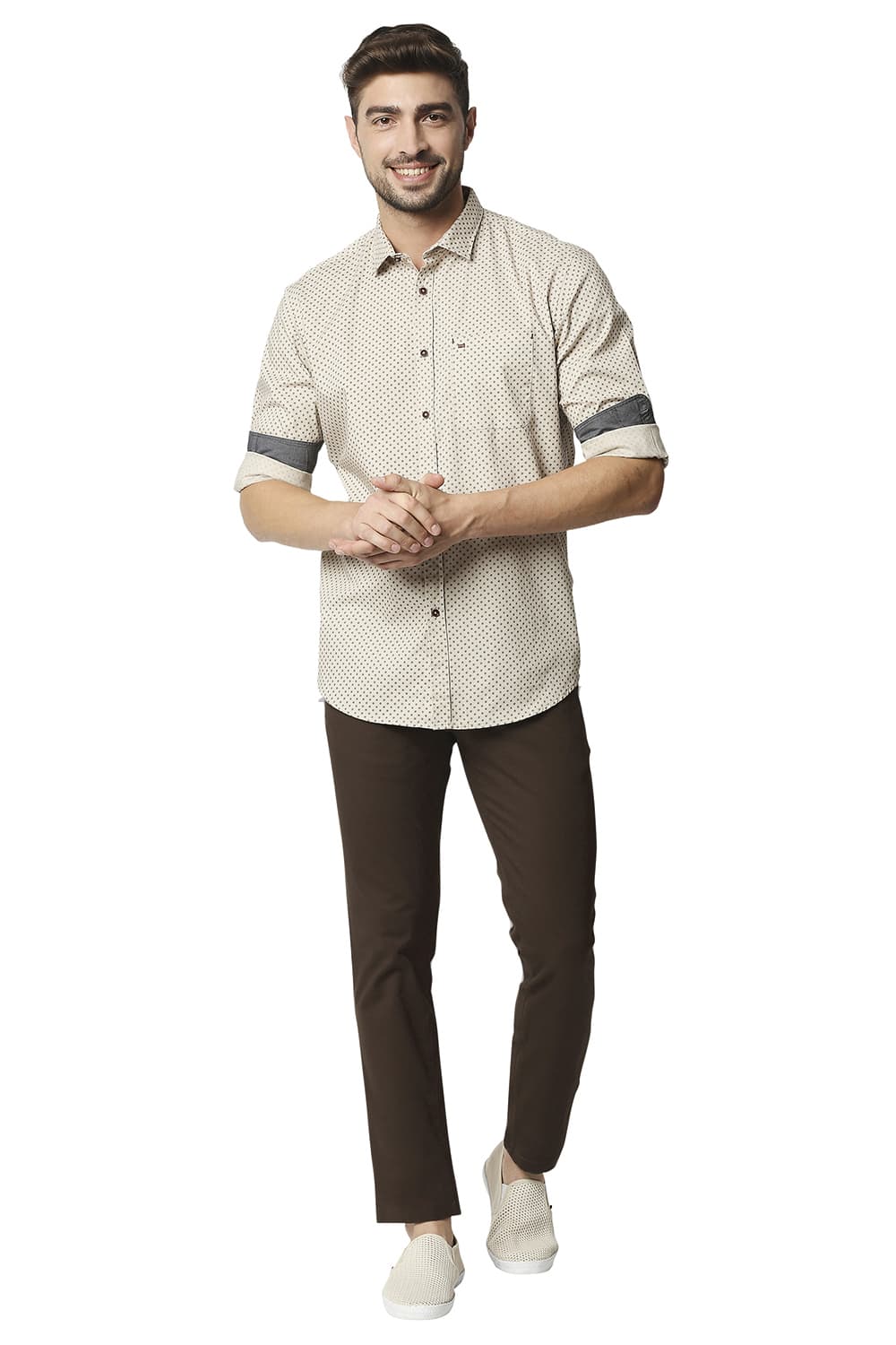 BASICS TAPERED FIT STRETCH TROUSERS