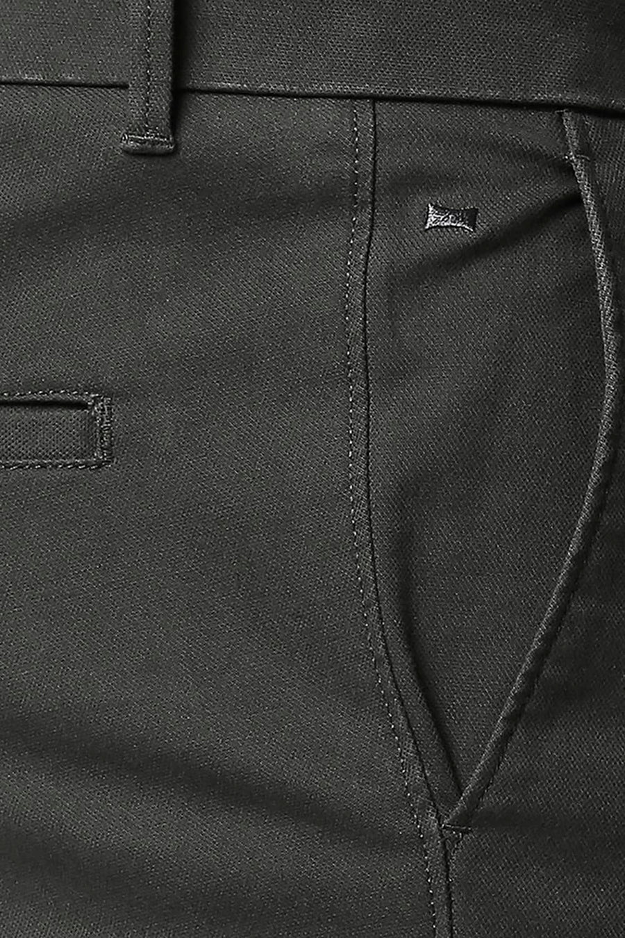BASICS TAPERED FIT UNEXPLORED GREY STRETCH TROUSERS
