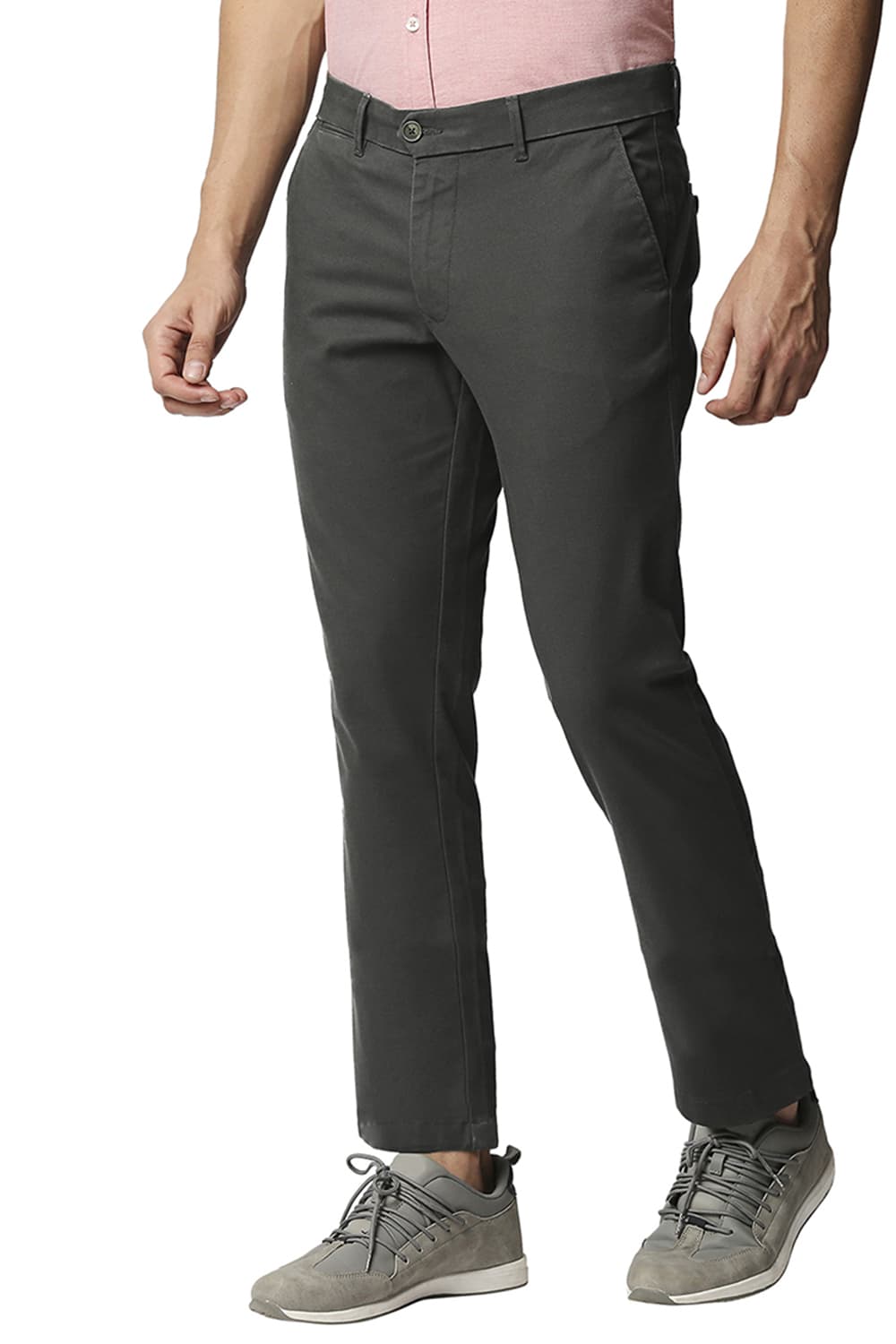 BASICS TAPERED FIT STRETCH TROUSERS