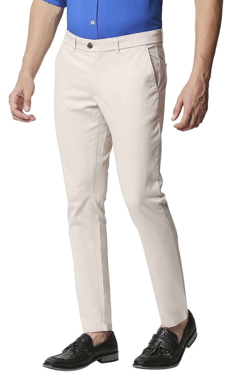 BASICS TAPERED FIT STRETCH TROUSERS