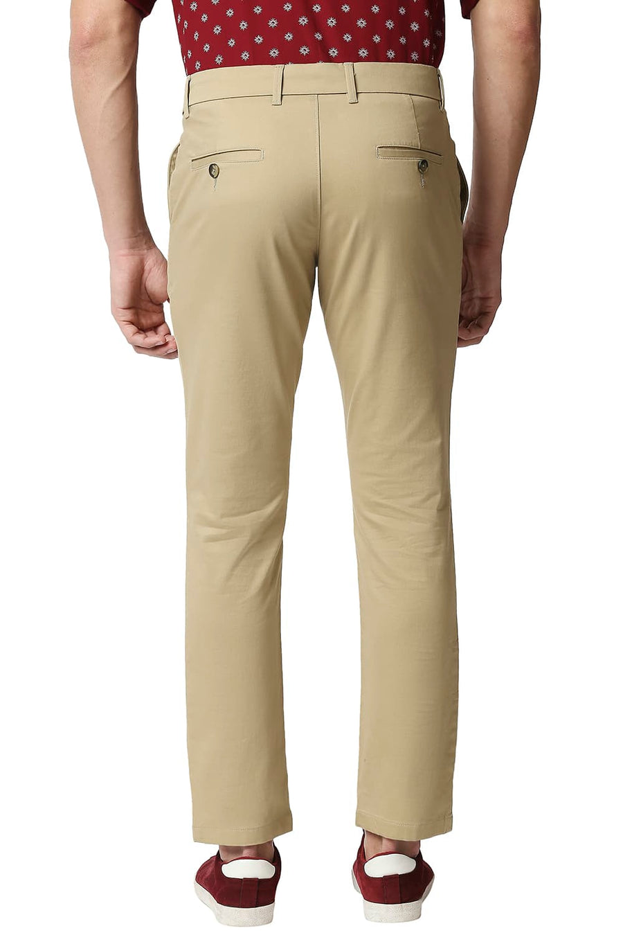 BASICS TAPERED FIT MOJAVE KHAKHI STRETCH TROUSERS
