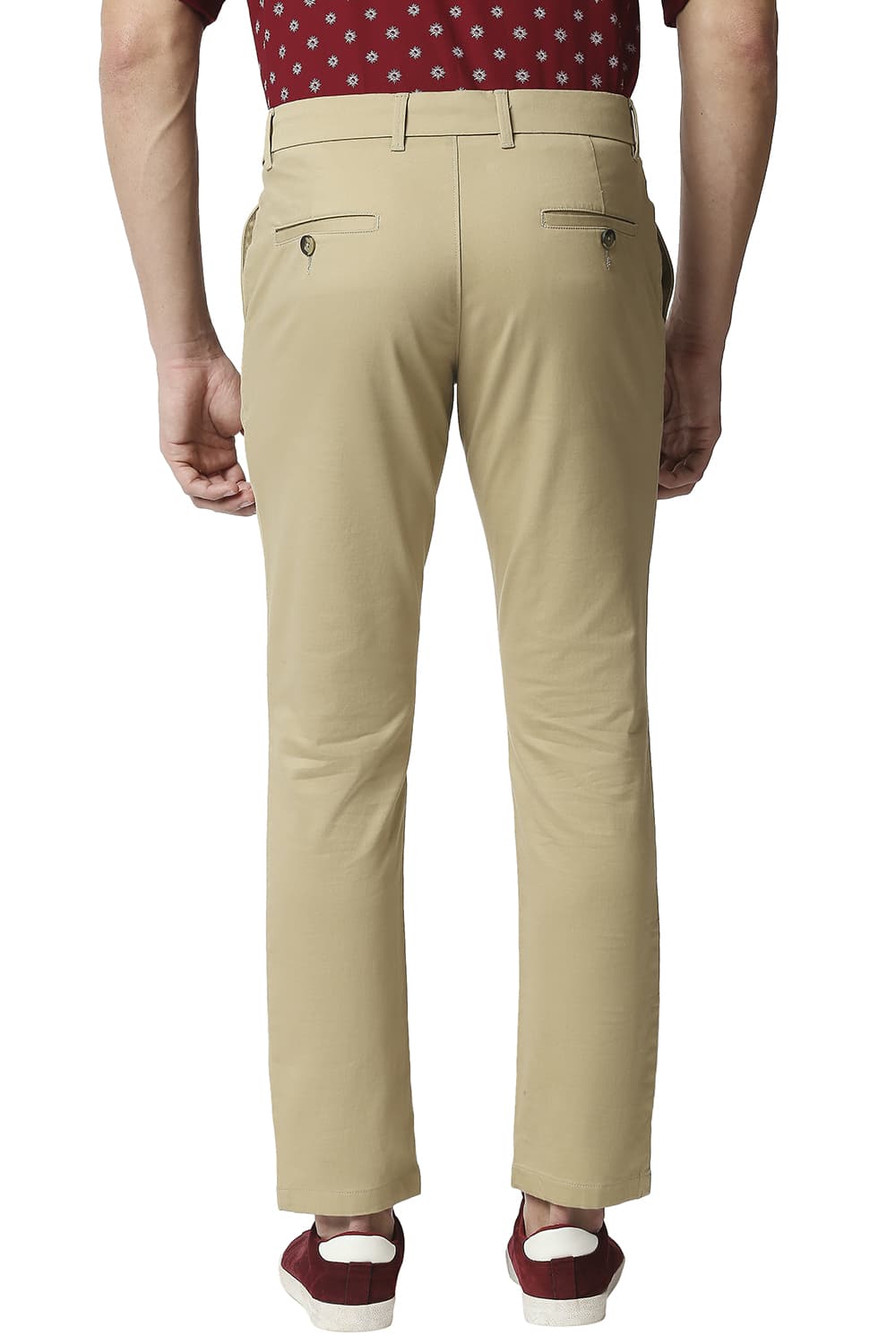 BASICS TAPERED FIT STRETCH TROUSERS