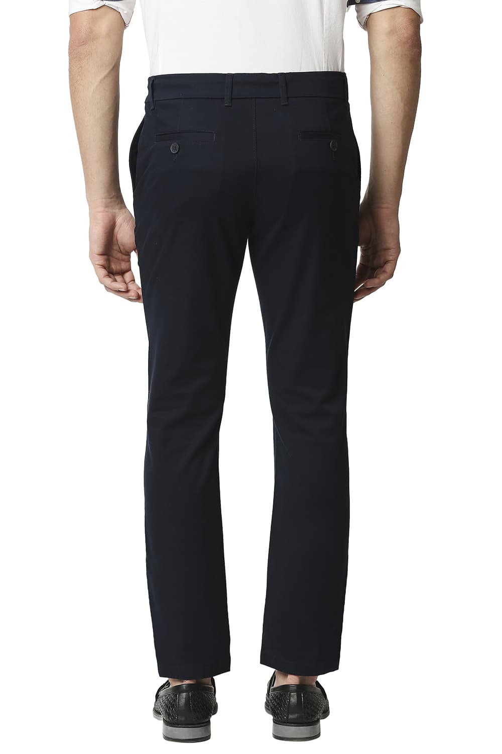 BASICS TAPERED FIT STRETCH TROUSERS