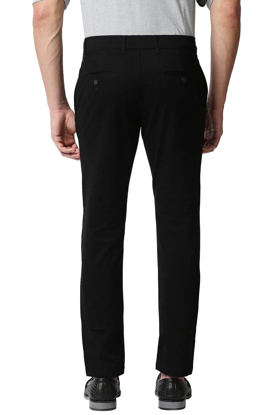 BASICS TAPERED FIT PIRATE BLACK STRETCH TROUSERS