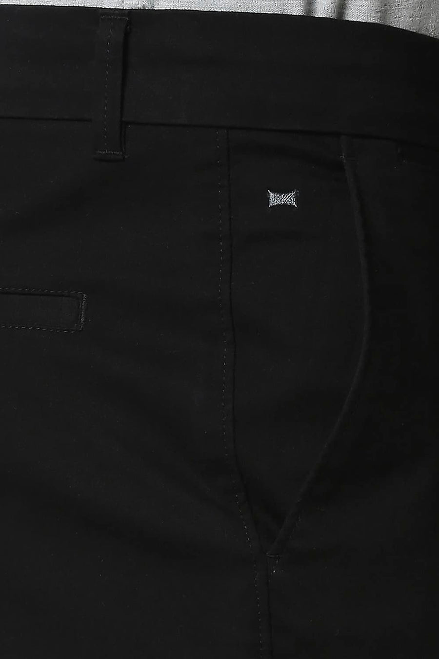 BASICS TAPERED FIT PIRATE BLACK STRETCH TROUSERS