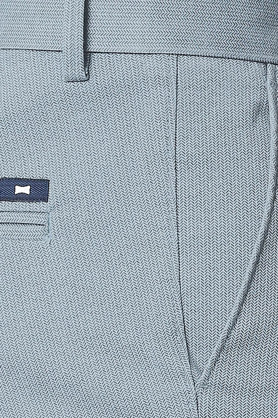 BASICS TAPERED FIT OMPHALODES BLUE STRETCH TROUSERS