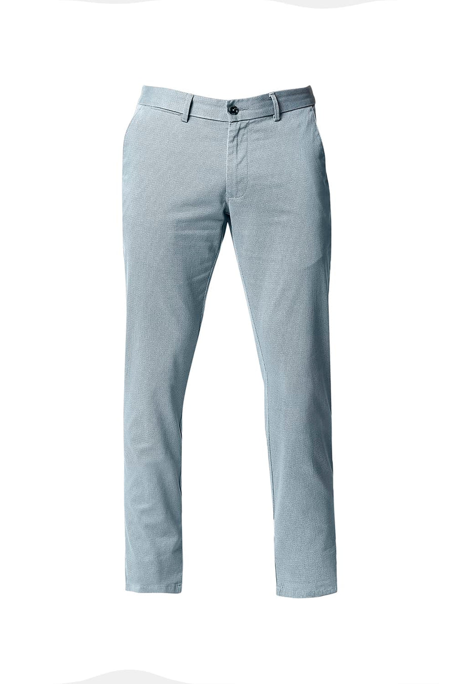 BASICS TAPERED FIT OMPHALODES BLUE STRETCH TROUSERS