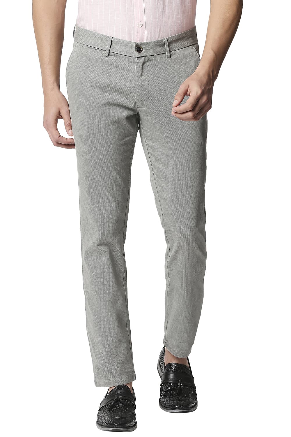 BASICS TAPERED FIT STRETCH TROUSERS