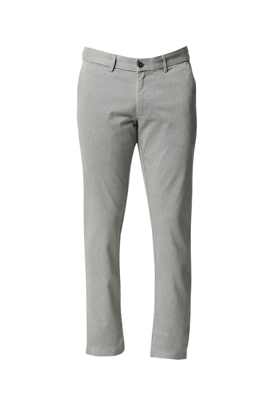BASICS TAPERED FIT SLATE GREY STRETCH TROUSERS