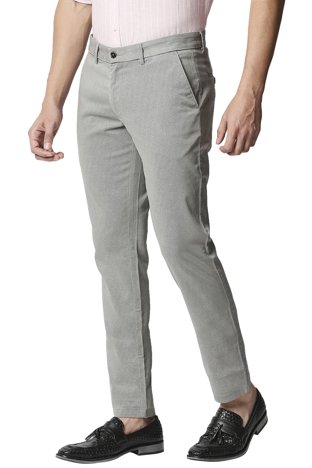 BASICS TAPERED FIT STRETCH TROUSERS