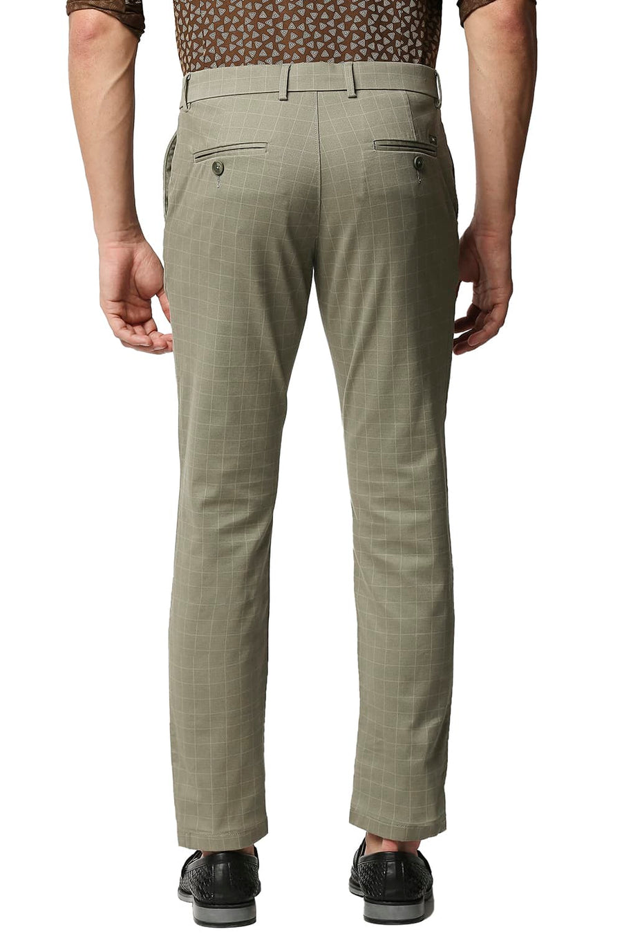 BASICS TAPERED FIT SEAGRASS GREEN STRETCH TROUSERS