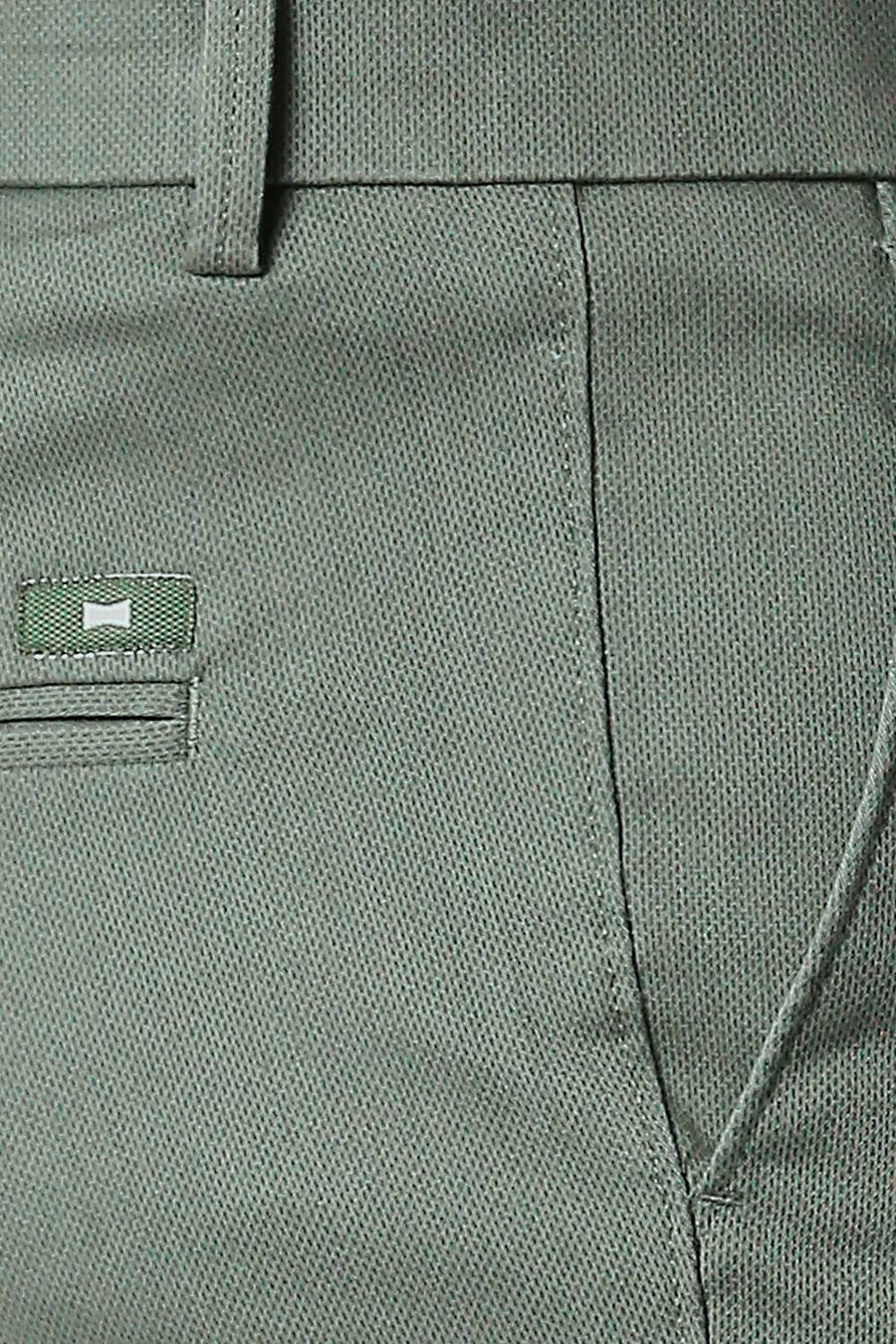 BASICS TAPERED FIT SEA SPRAY GREEN STRETCH TROUSERS
