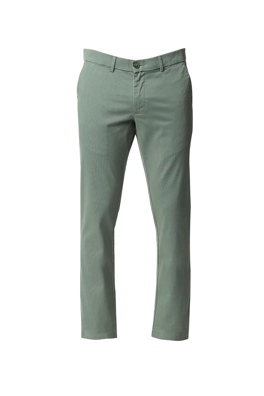 BASICS TAPERED FIT SEA SPRAY GREEN STRETCH TROUSERS