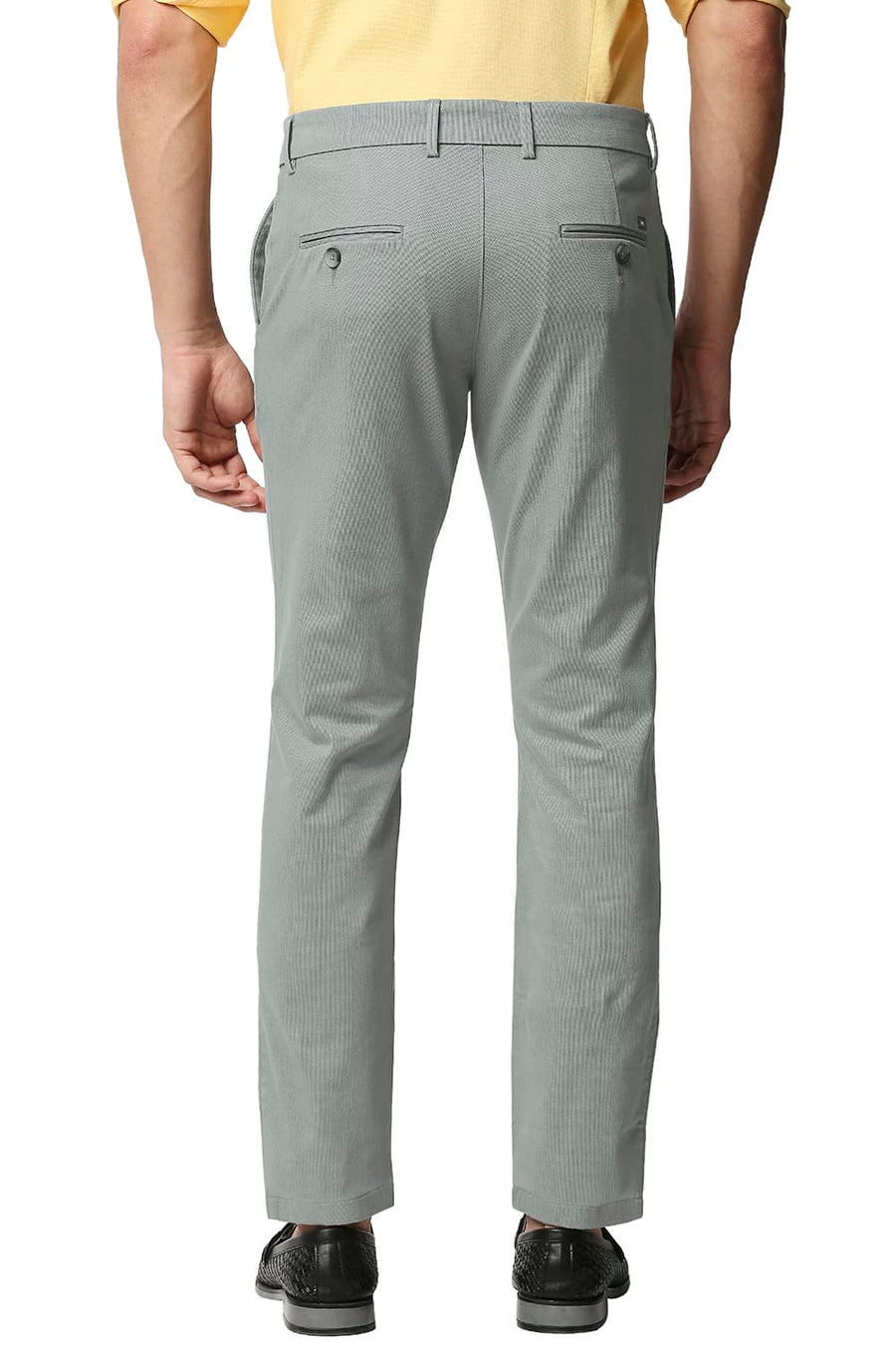 BASICS TAPERED FIT STORM GREY STRETCH TROUSERS
