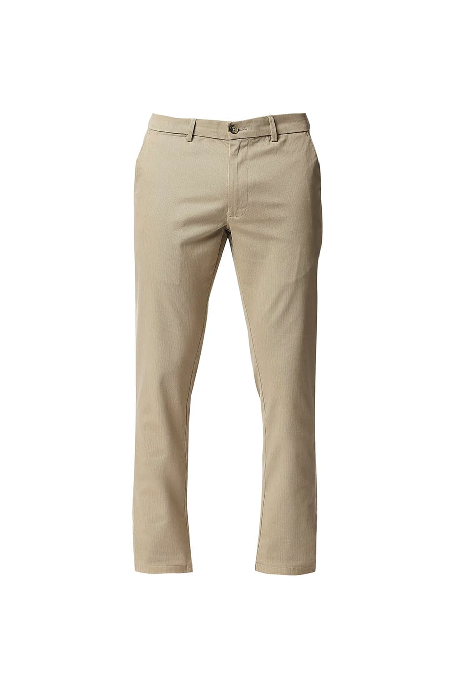 BASICS TAPERED FIT SAFARI KHAKHI STRETCH TROUSERS