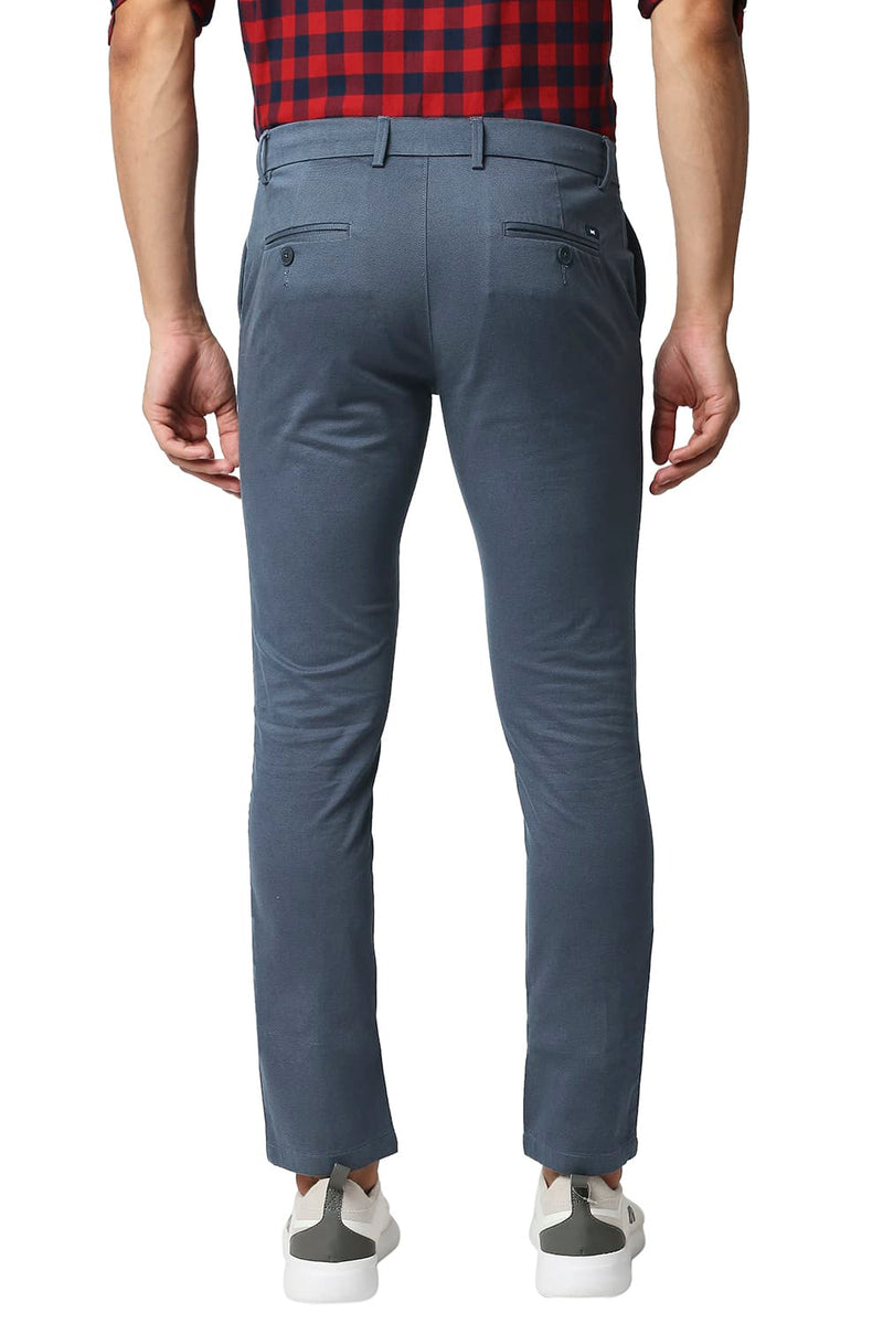 BASICS TAPERED FIT STRETCH PRINTED TROUSERS