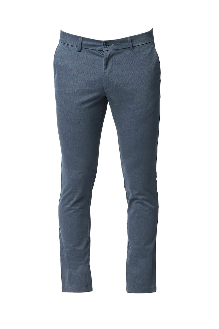 BASICS TAPERED FIT KEY LARGO NAVY STRETCH PRINTED TROUSERS