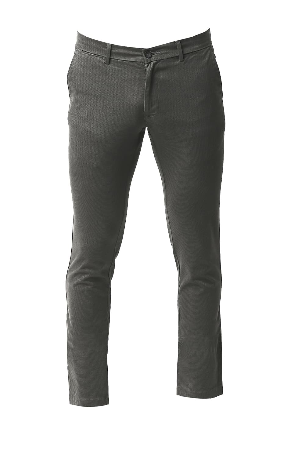 BASICS TAPERED FIT STRETCH PRINTED TROUSERS