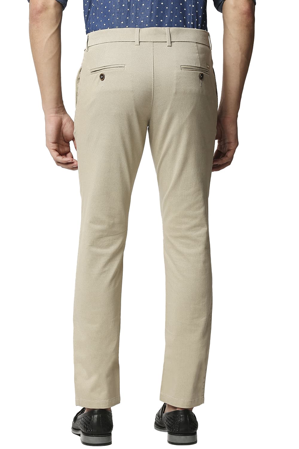 BASICS TAPERED FIT STRETCH TROUSERS