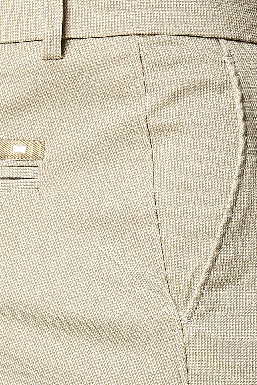 BASICS TAPERED FIT PISTACHIO KHAKHI STRETCH TROUSERS