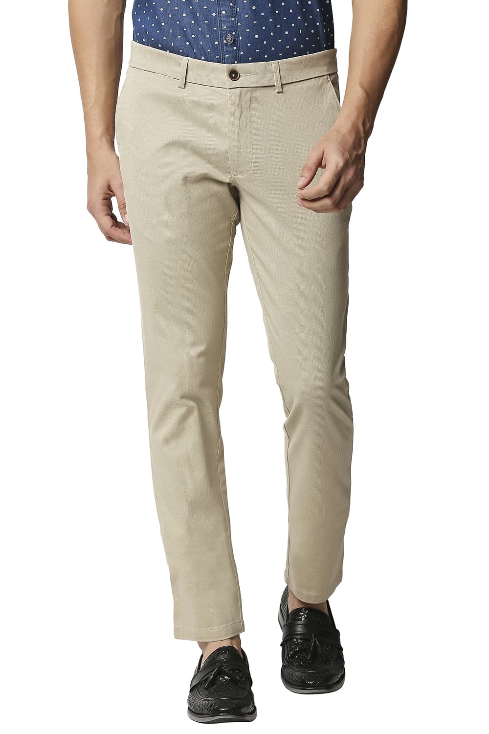 BASICS TAPERED FIT STRETCH TROUSERS