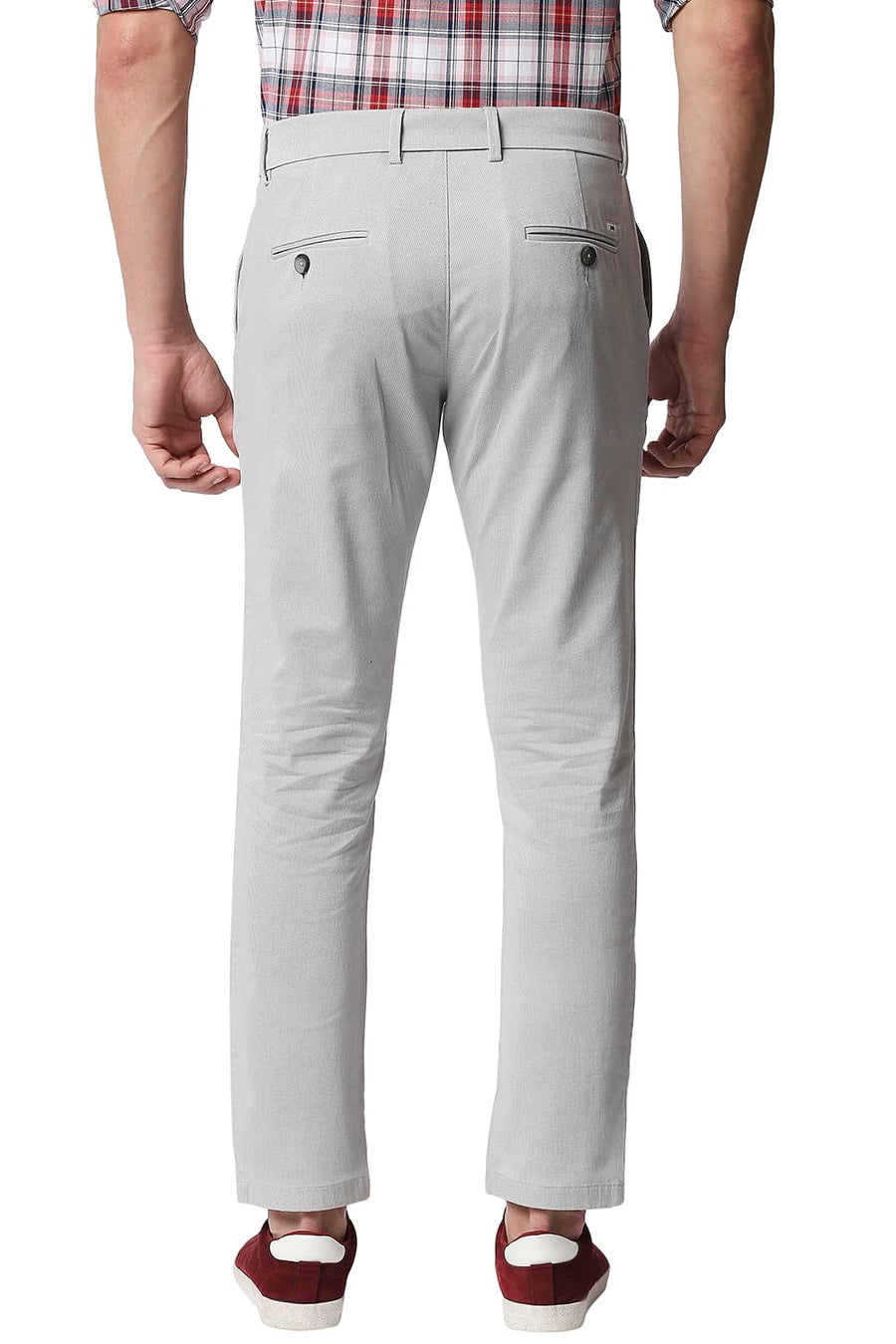 BASICS TAPERED FIT HARBOR GREY STRETCH TROUSERS