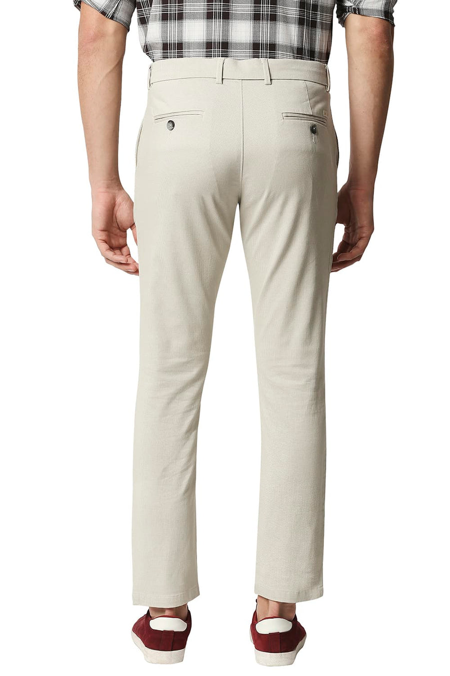 BASICS TAPERED FIT TOFU STONE STRETCH TROUSERS