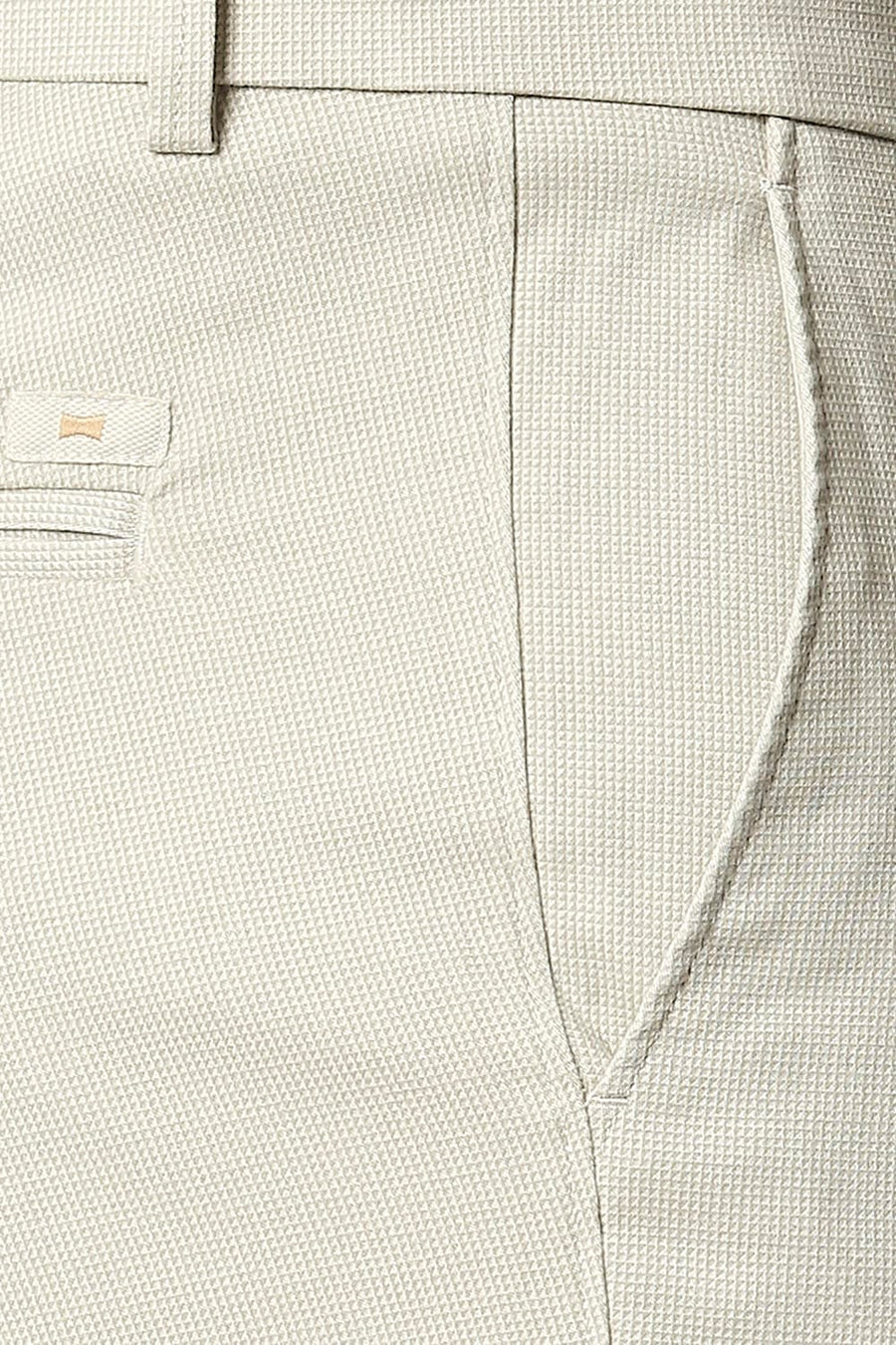 BASICS TAPERED FIT TOFU STONE STRETCH TROUSERS