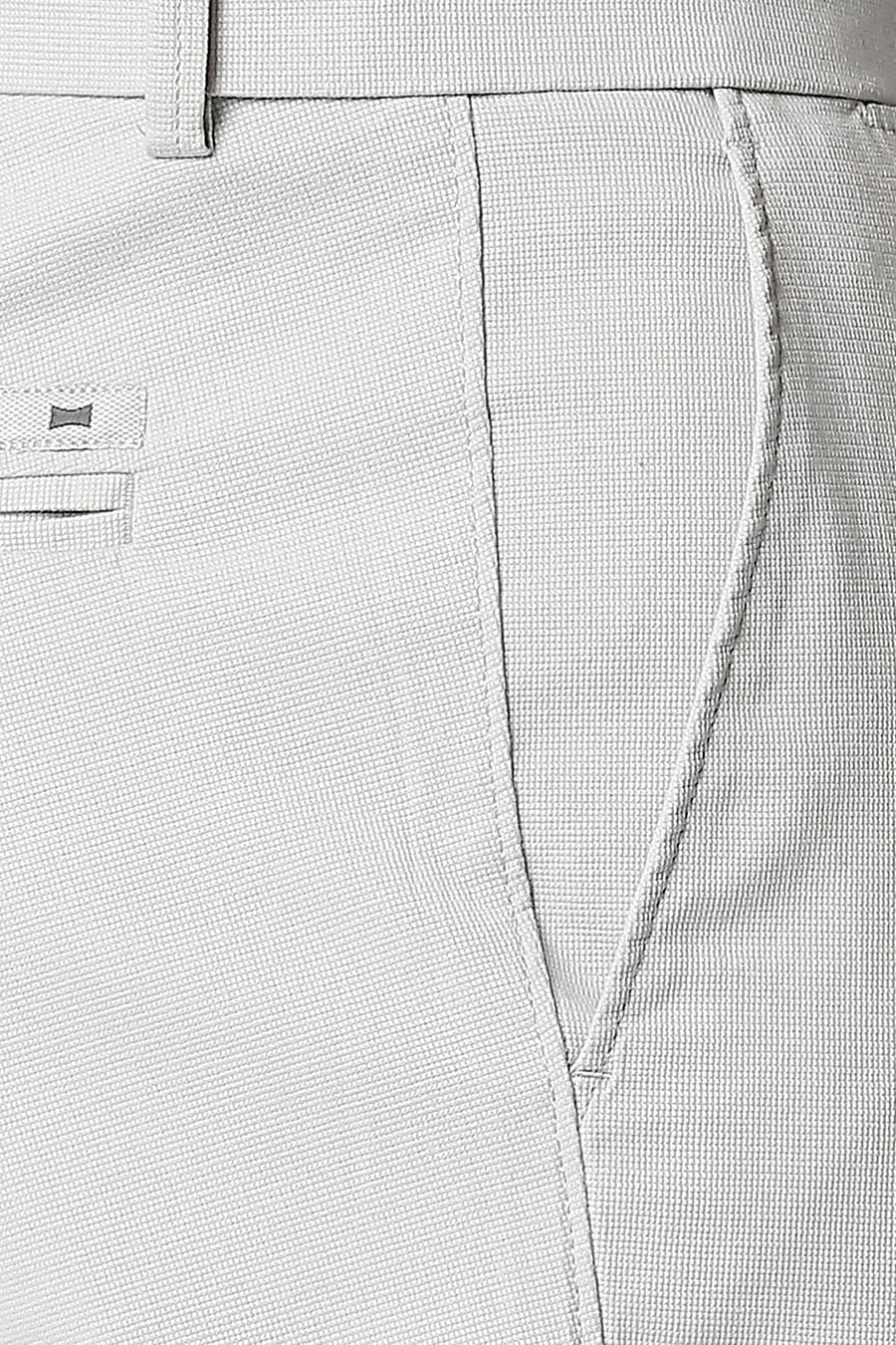 BASICS TAPERED FIT OYSTER GREY STRETCH TROUSERS