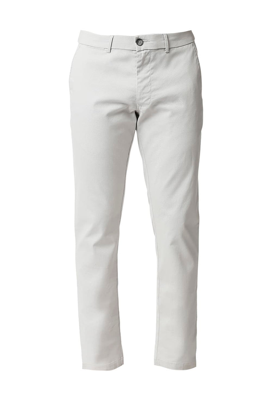 BASICS TAPERED FIT OYSTER GREY STRETCH TROUSERS