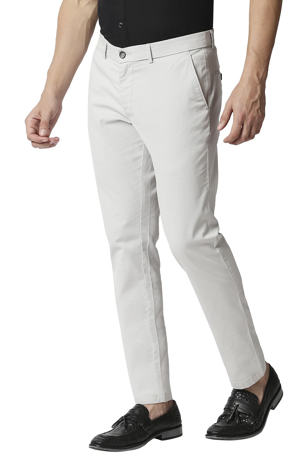 BASICS TAPERED FIT STRETCH TROUSERS