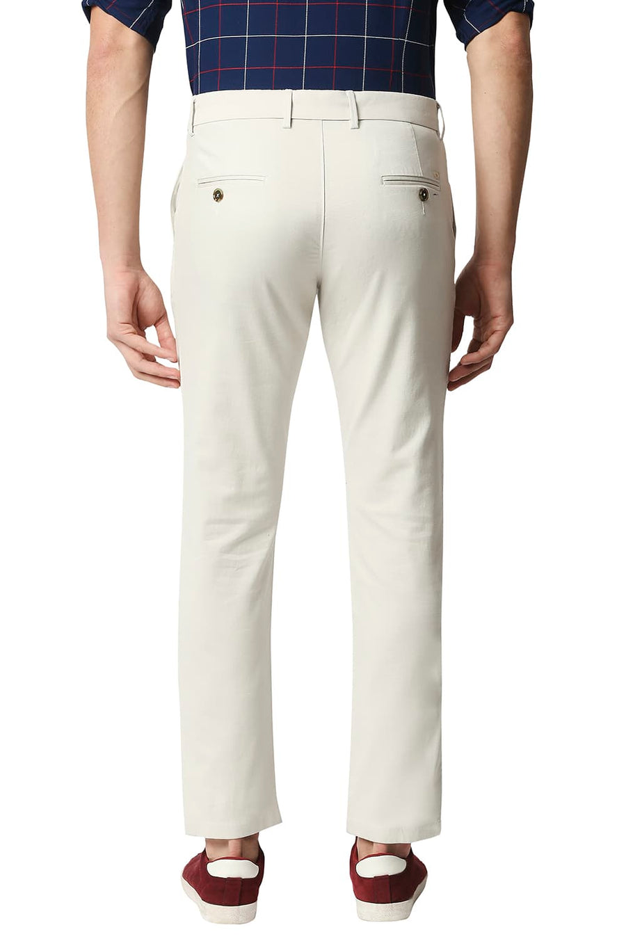 BASICS TAPERED FIT VAPOROUS ECRU STRETCH TROUSERS