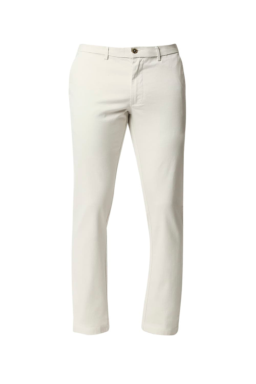 BASICS TAPERED FIT VAPOROUS ECRU STRETCH TROUSERS