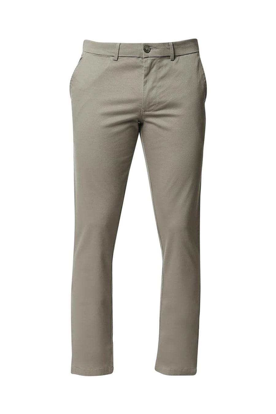 BASICS TAPERED FIT ROCKRIDGE GREY STRETCH TROUSERS