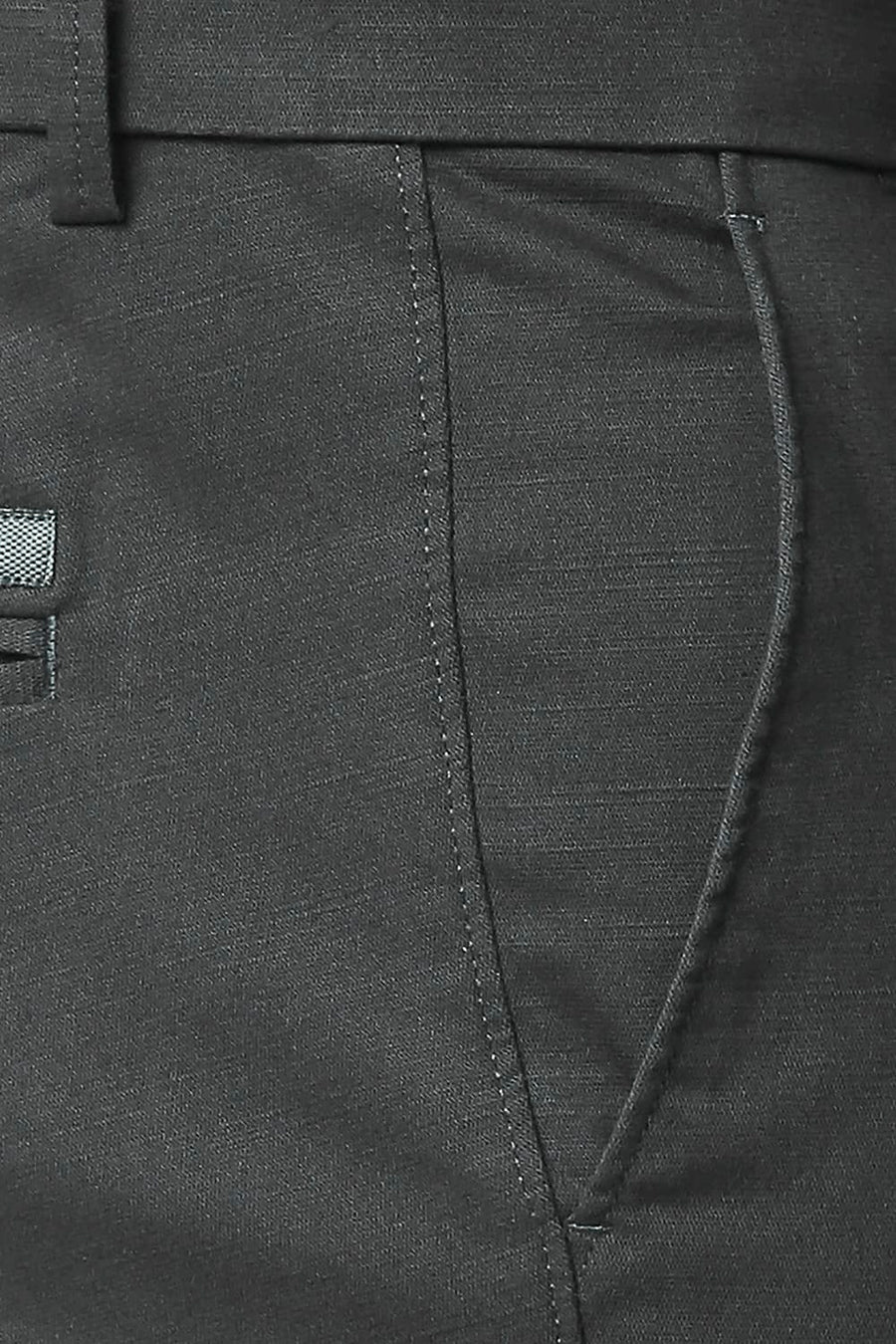 BASICS TAPERED FIT UNEXPLORED GREY STRETCH TROUSERS