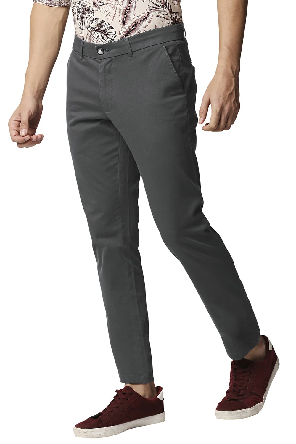 BASICS TAPERED FIT STRETCH TROUSERS