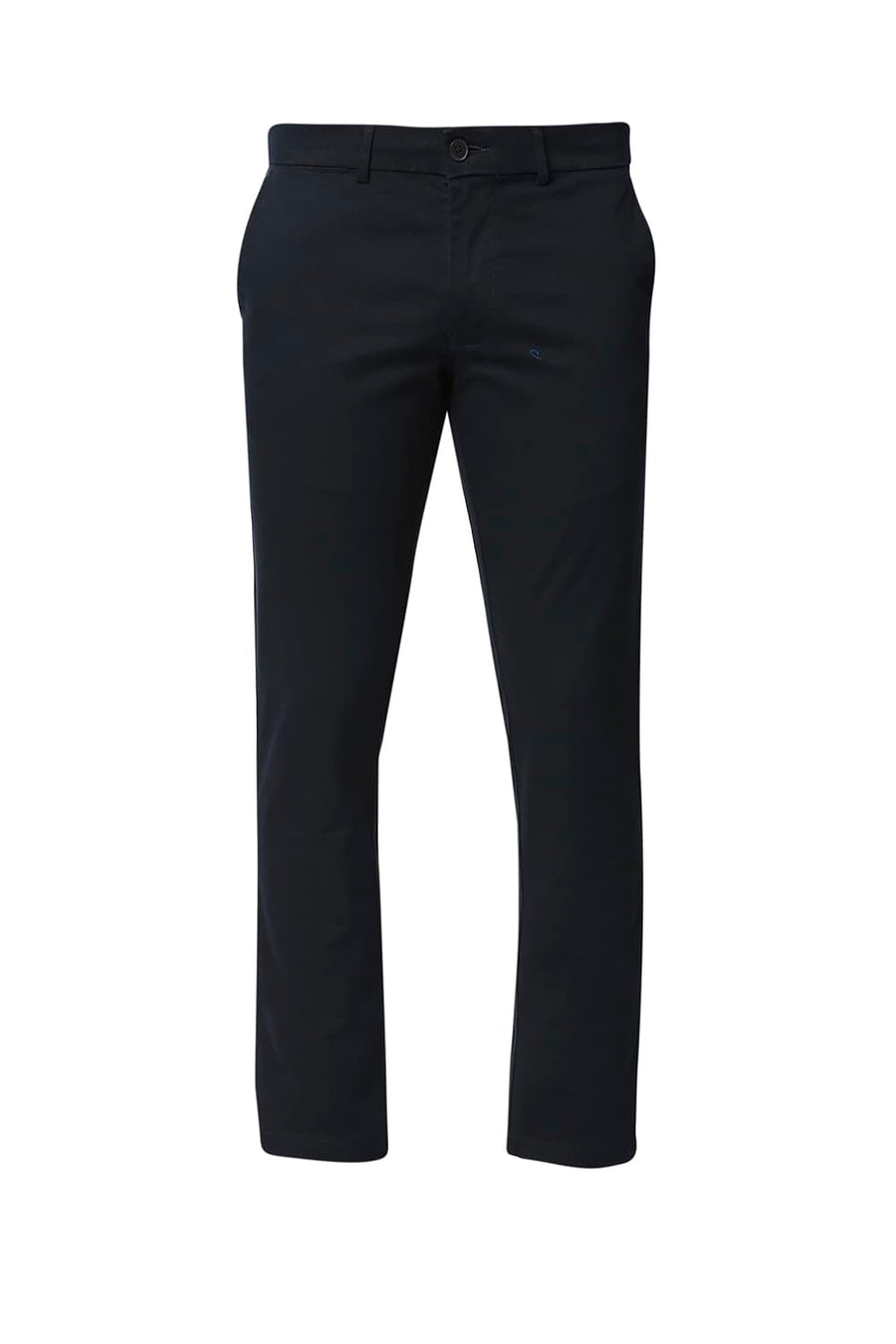 BASICS TAPERED FIT BLUEBERRY NAVY STRETCH TROUSERS