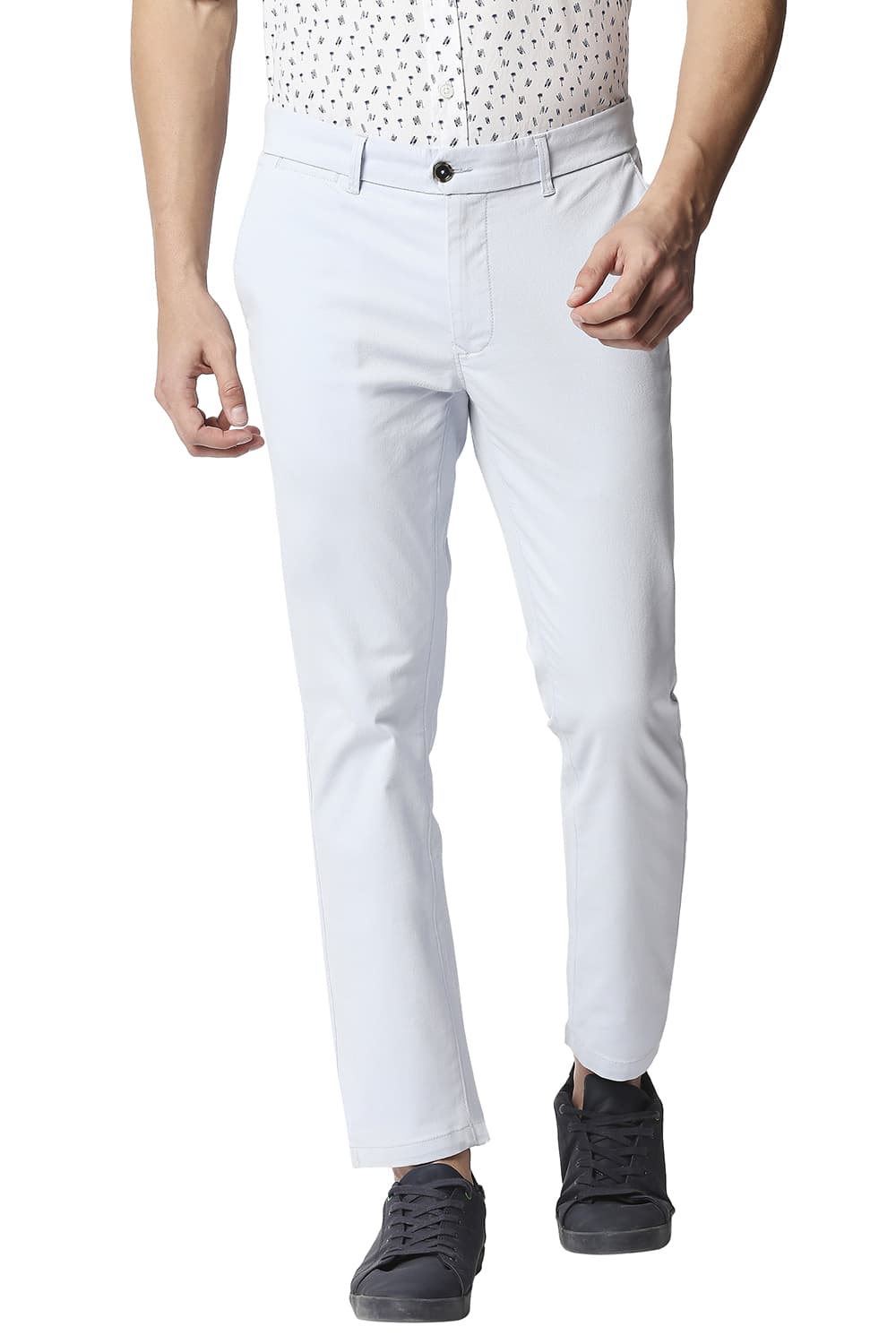 BASICS TAPERED FIT STRETCH TROUSERS