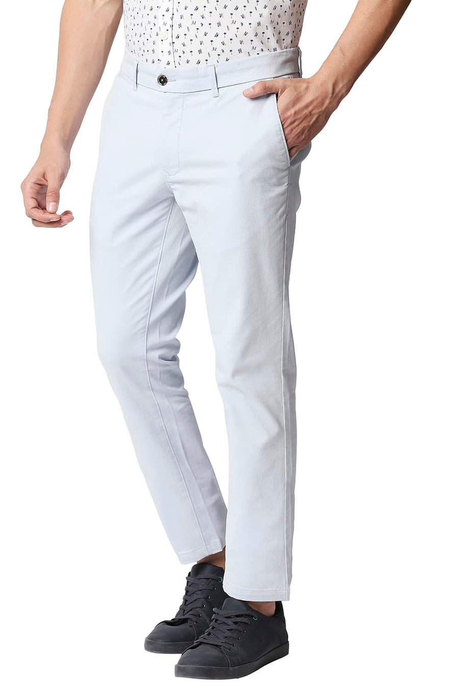 BASICS TAPERED FIT BALLAD BLUE STRETCH TROUSERS