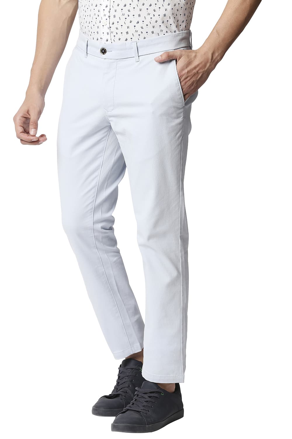 BASICS TAPERED FIT STRETCH TROUSERS