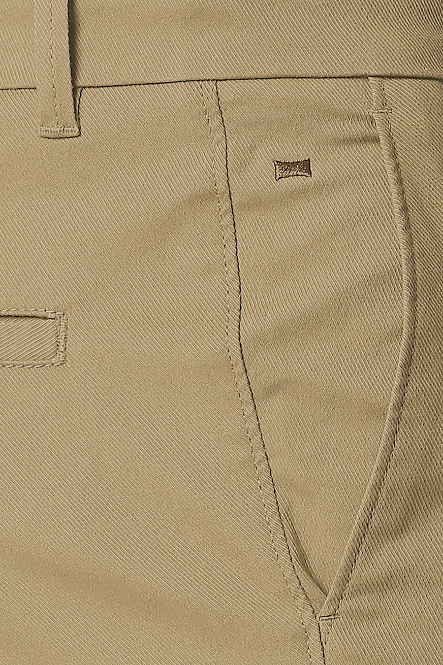 BASICS TAPERED FIT OAK BROWN STRETCH TROUSERS