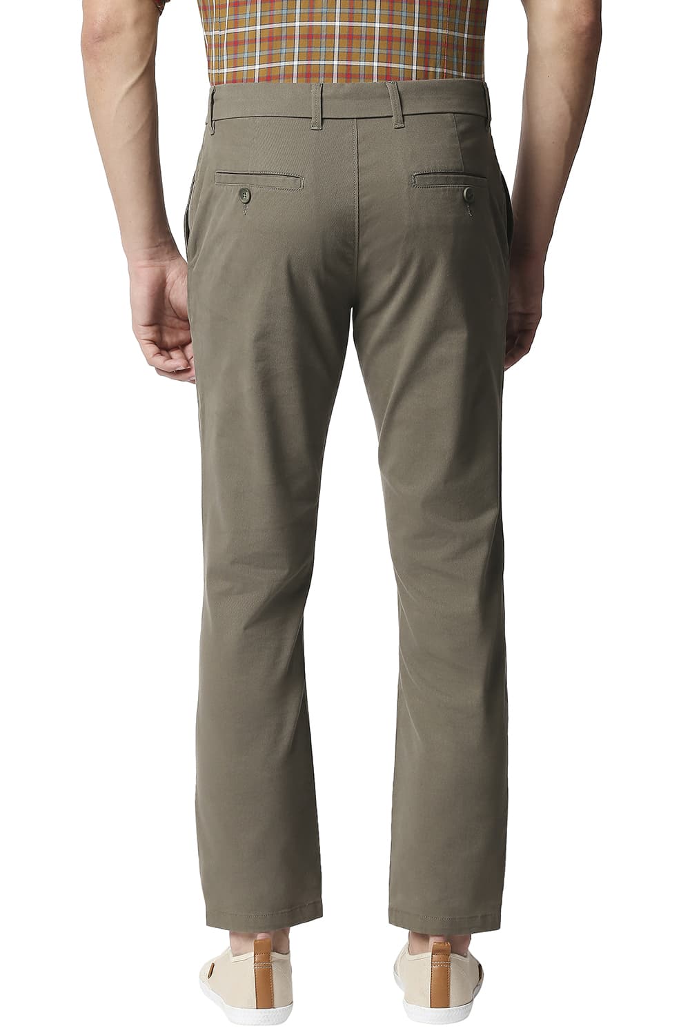 BASICS TAPERED FIT STRETCH TROUSERS