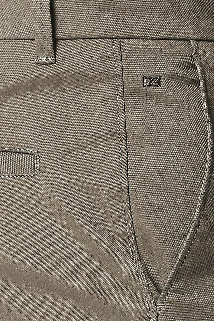 BASICS TAPERED FIT IVY OLIVE STRETCH TROUSERS